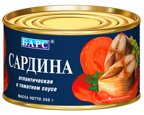 Сардина атлантическая в томатном соусе. Барс. Отзывы